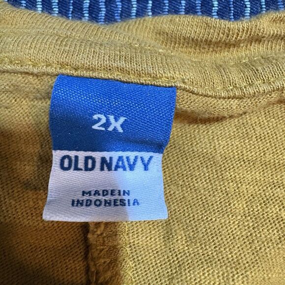 Old Navy Dress Womens 2X Gold Cinch Waist Knit Boho Casual Cottagecore Fall - Picture 7 of 10